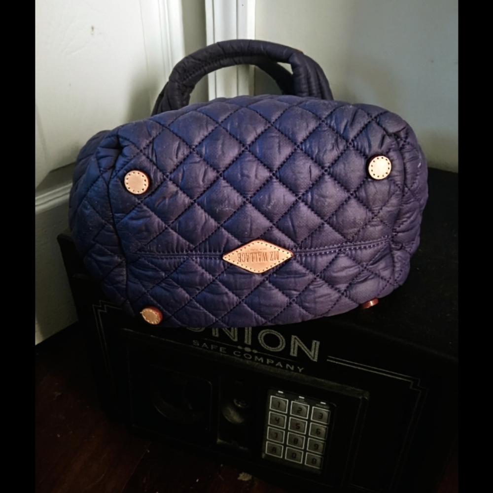 MZ Wallace Crossbody Tote Satchel. Mini Metro Tote Deluxe. Purple. No Flaws!! - Picture 4 of 7